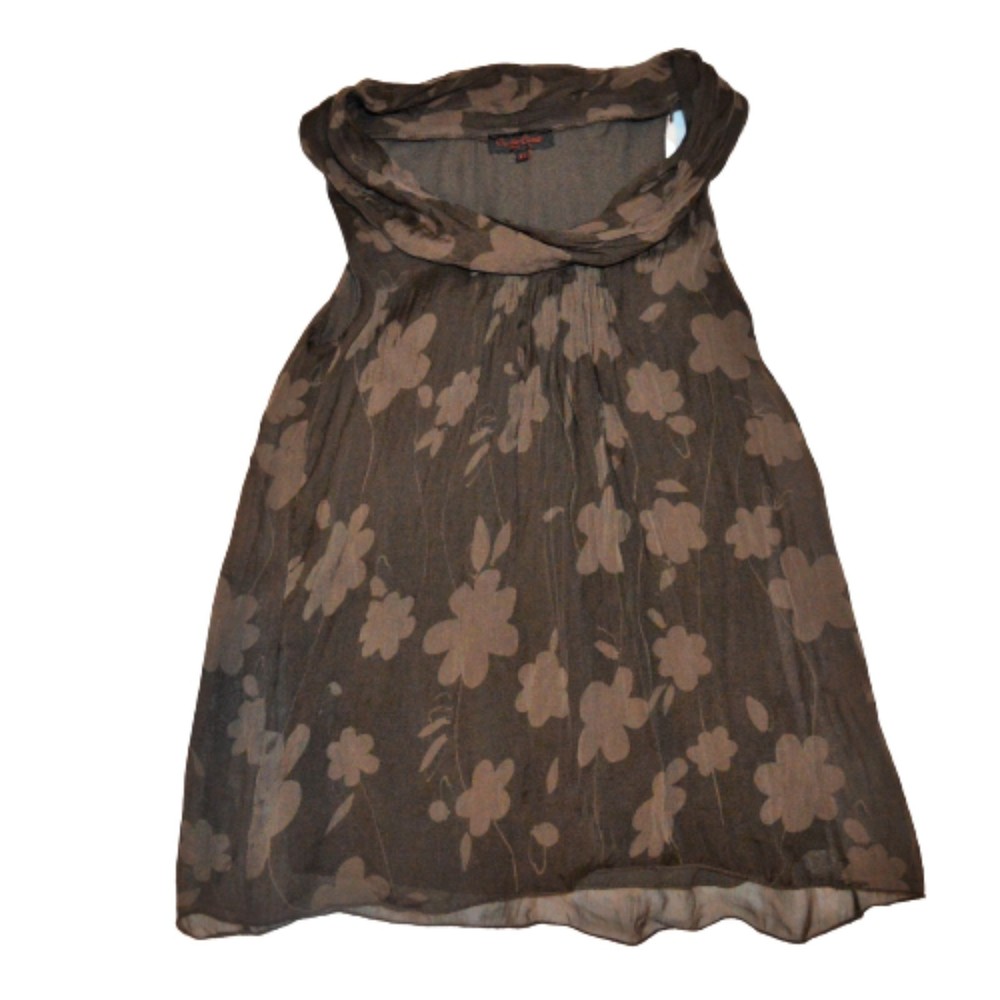 Carla Conti Vintage Silk Autumn Boho Floral Sleeveless Blouse